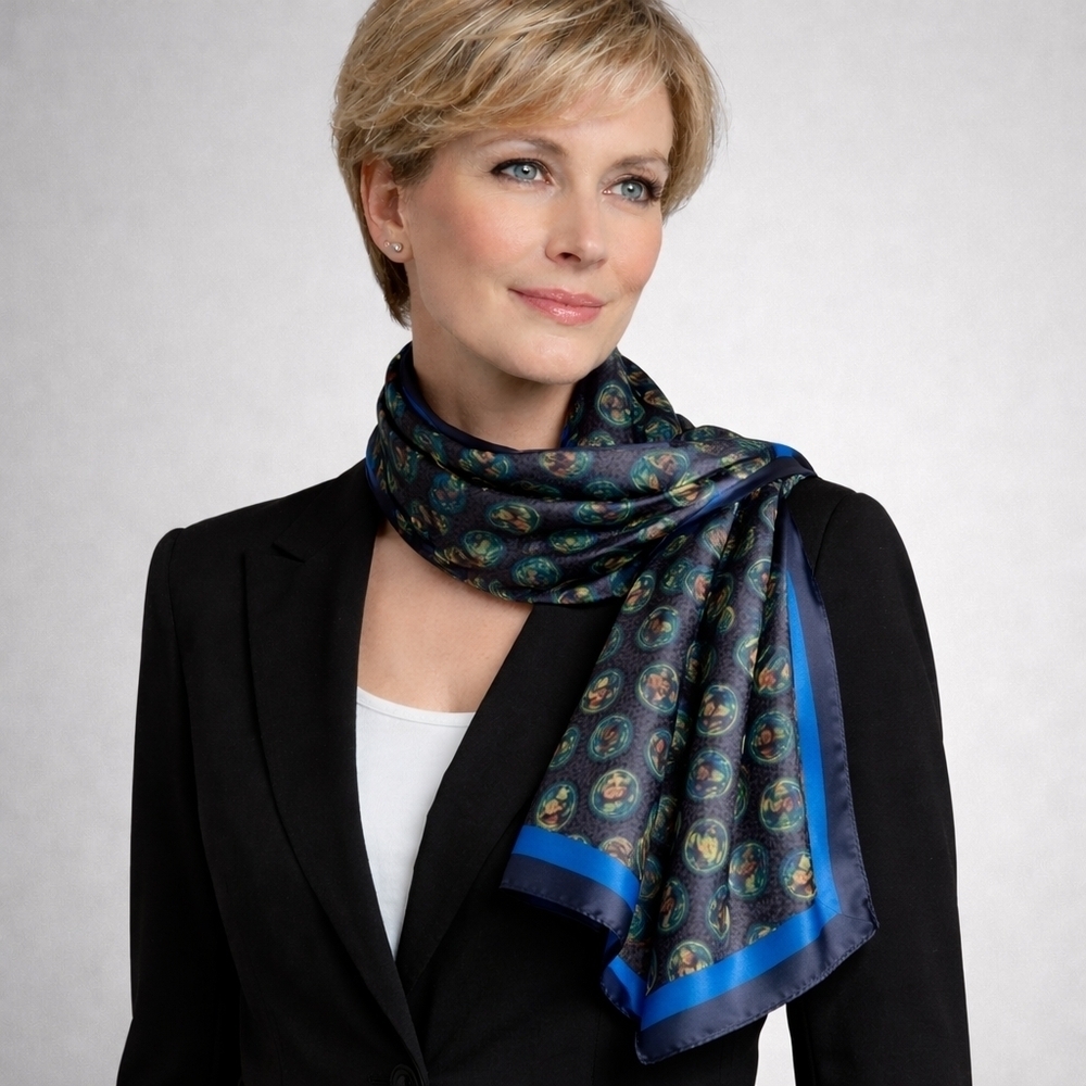 MRI Brain Scans Silk Scarf Medical Inspired Scarf